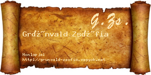 Grünvald Zsófia névjegykártya